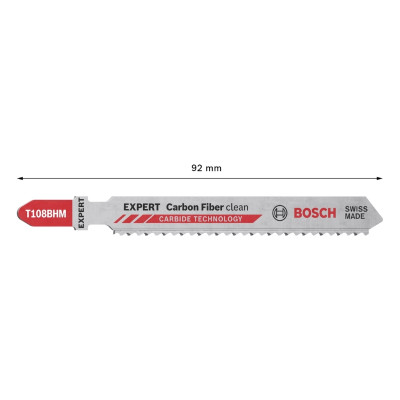 Lames de scie sauteuse BOSCH® EXPERT T108BHM longueur 92 mm, pour  plastique, conditionnement 3 pièces